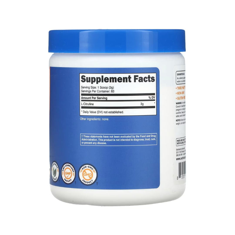 Nutricost L-Citrulline Powder — 3 g 250 g 83 Servicios Sin Sabor