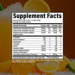 Pump Pre-Entreno Sin Estimulantes Citrulina + Nitrosigine® — RAW Nutrition Citrus Slush 548g 40 Porciones